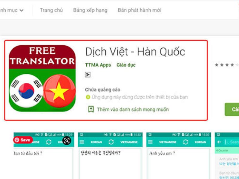 Ứng dụng dịch tiếng Hàn Free Translatior Ứng dụng dịch tiếng Hàn Free Translatior