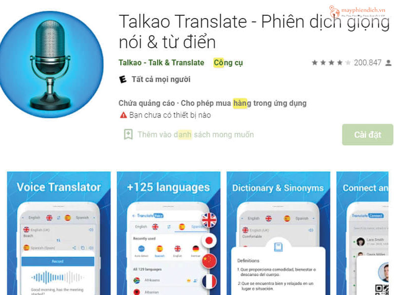 Takao Translate phiên dịch giọng nói từ điển tiếng Nga
