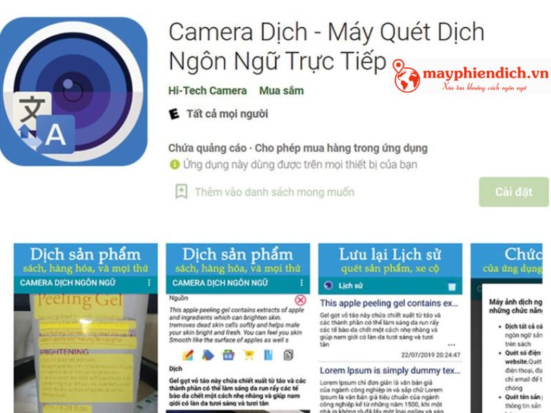 Camera Dịch máy quét ngôn ngữ trực tiếp dịch tiếng Nhật