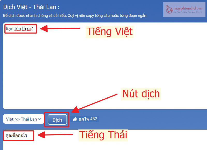 Website Dịch Việt - Thái Lan