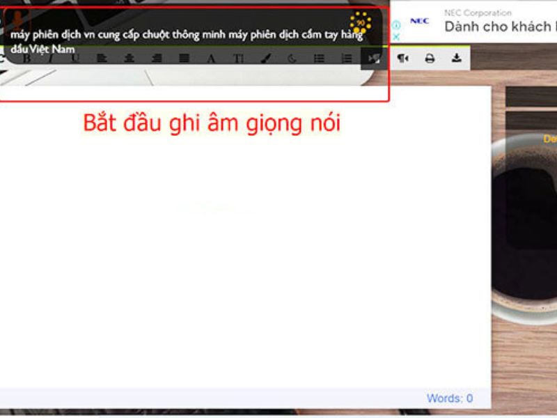 Bắt đầu ghi âm giọng nói 