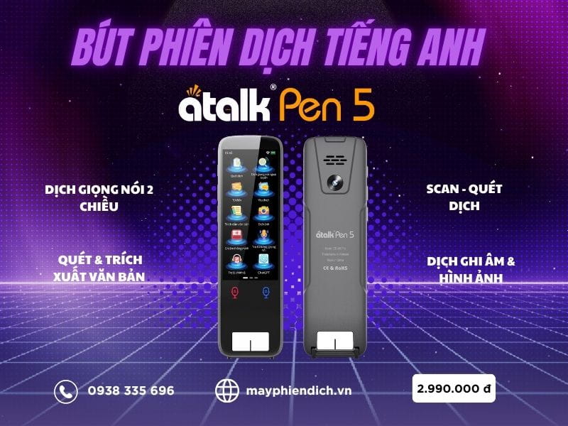 Bút Phiên Dịch Tiếng Anh ATalk Pen 5 Bút Phiên Dịch Tiếng Anh ATalk Pen 5