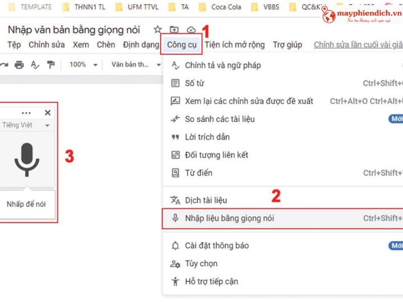 Cách sử dụng tính năng đánh văn bản bằng giọng nói trên trình soạn thảo văn bản Google Docs Cách sử dụng tính năng đánh văn bản bằng giọng nói trên trình soạn thảo văn bản Google Docs