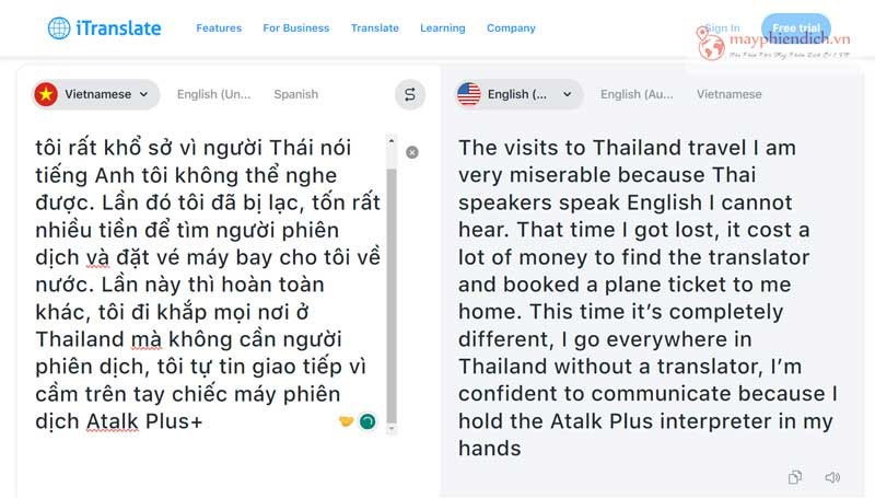 iTranslate dịch hơn 100 ngôn ngữ sang tiếng Anh