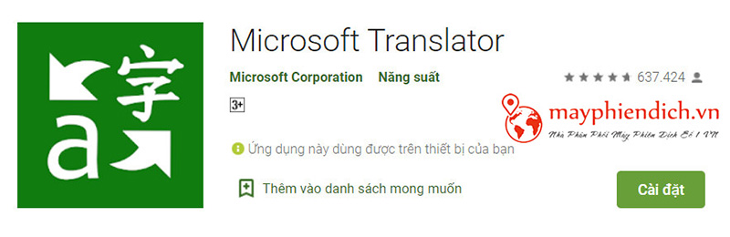 Ứng dụng dịch thuật Microsoft Translator dịch tiếng Tây Ban Nha
