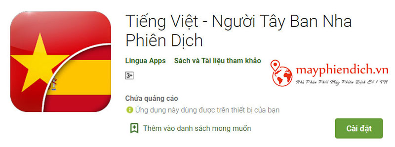 Ứng dụng tiếng Việt người Tây Ban Nha phiên dịch