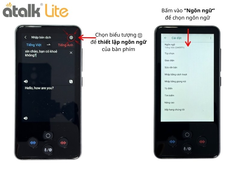 Cách Cài Đặt Bàn Phím Cho Máy Phiên Dịch ATalk Lite