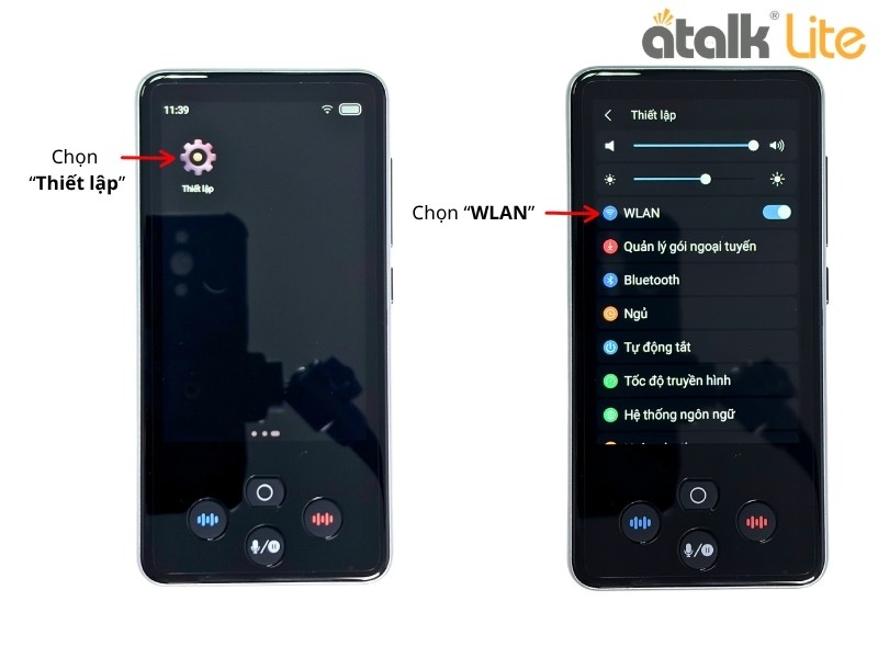 Cách Kết Nối Wifi Trên Máy Phiên Dịch Trực Tiếp ATalk Lite