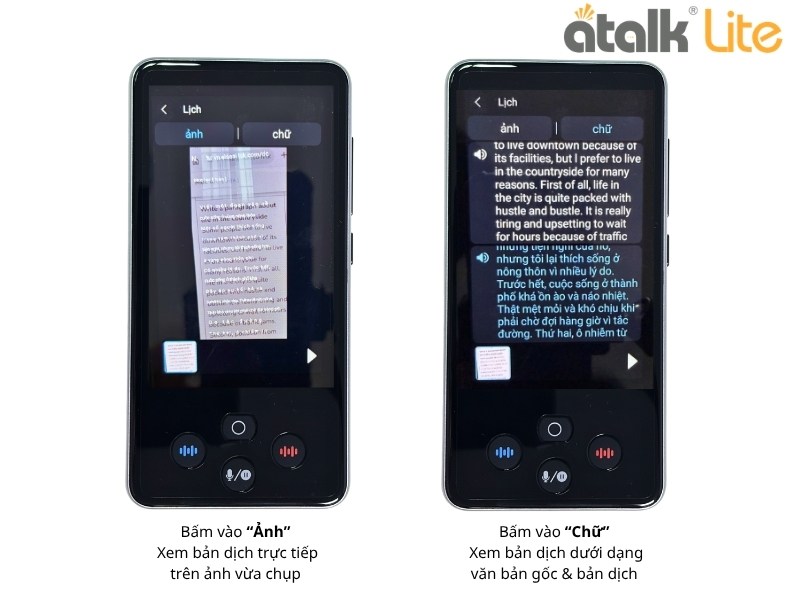 Cách Sử Dụng Tính Năng Dịch Hình Ảnh Trên Máy Dịch Ngoại Ngư ATalk Lite