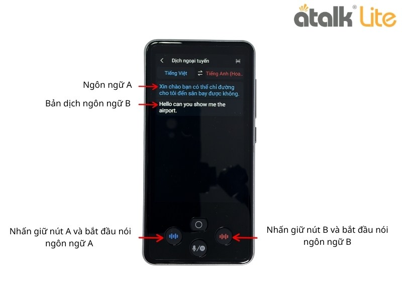 Hướng Dẫn Sử Dụng Tính Năng Dịch Ngoại Tuyến Trên Máy Phiên Dịch ATalk Lite