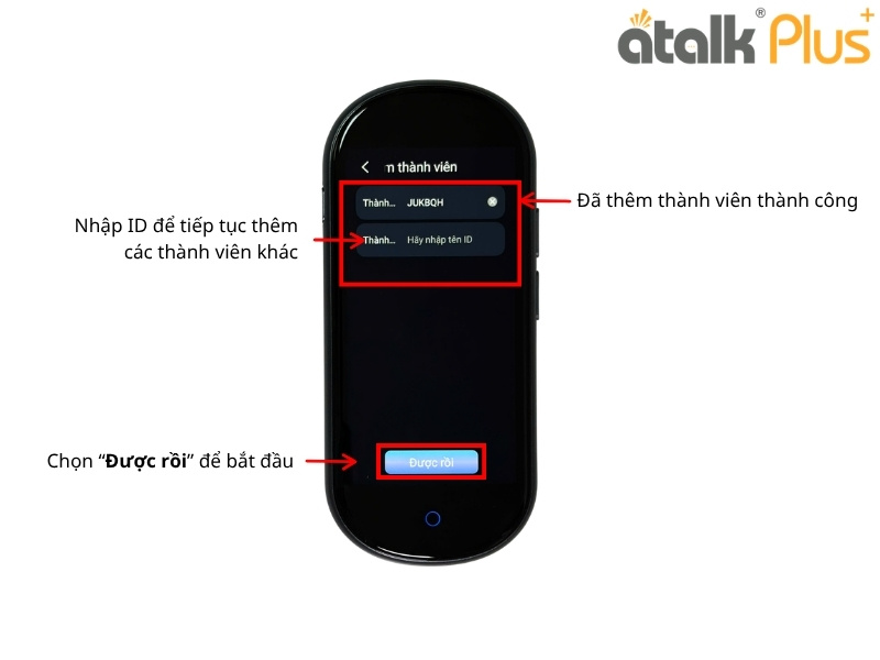 Cách Sử Dụng Máy Phiên Dịch Cầm Tay ATalk Plus+ Dịch Hội Nhóm - Bước 3