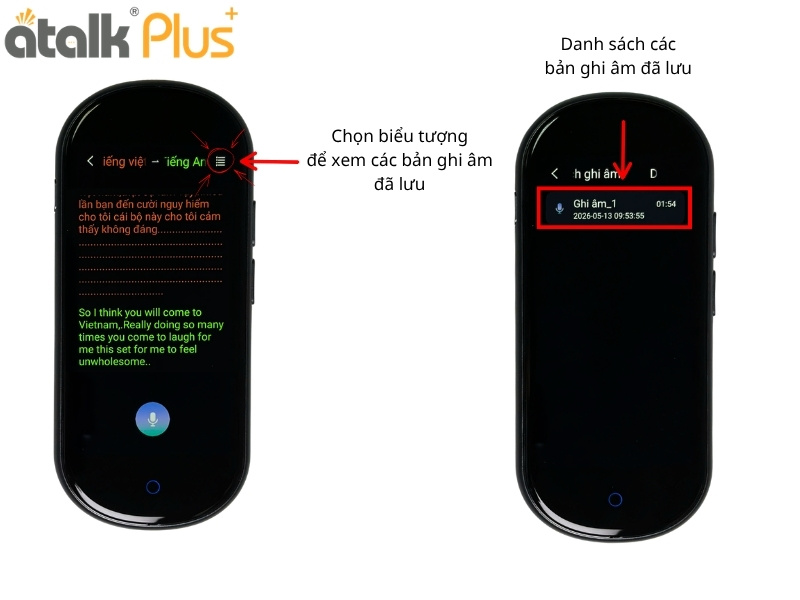 Hướng Dẫn Sử Dụng Máy Dịch ATalk Plus+ Dịch Ghi Âm - Xem Bản Lưu   