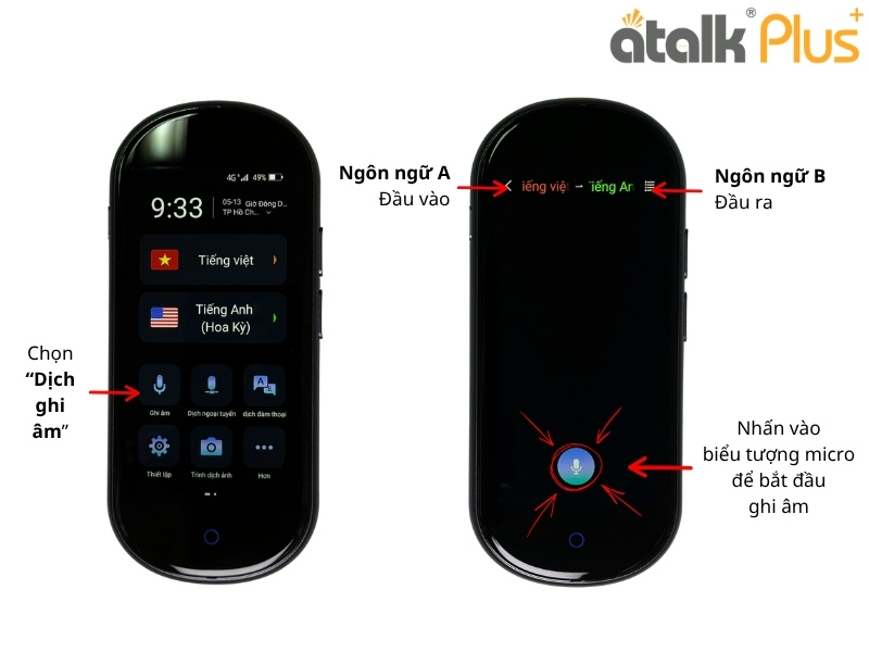 Hướng Dẫn Sử Dụng Máy Thông Dịch ATalk Plus+ Dịch Ghi Âm