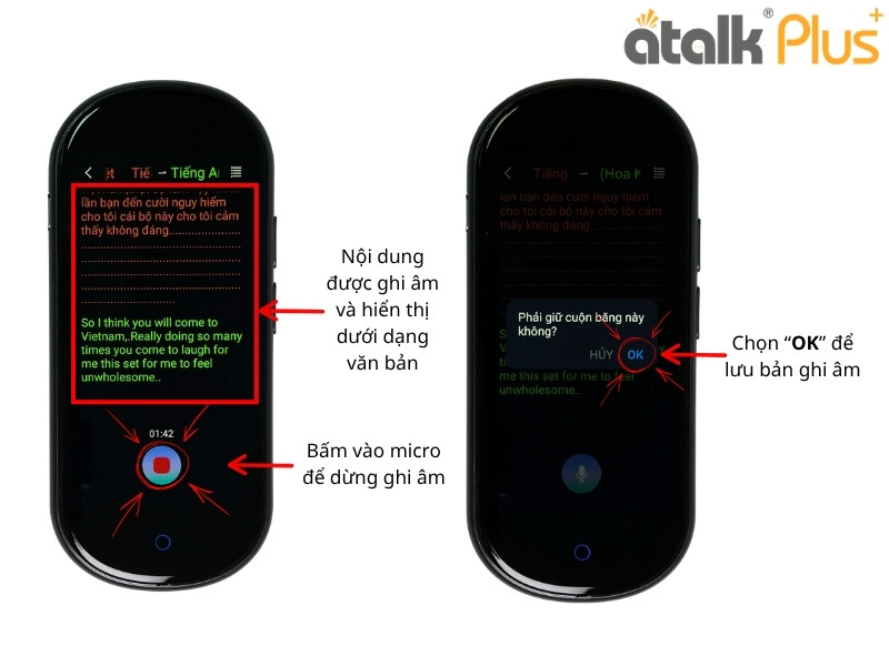 Hướng Dẫn Sử Dụng Máy Thông Dịch ATalk Plus+ Dịch Ghi Âm