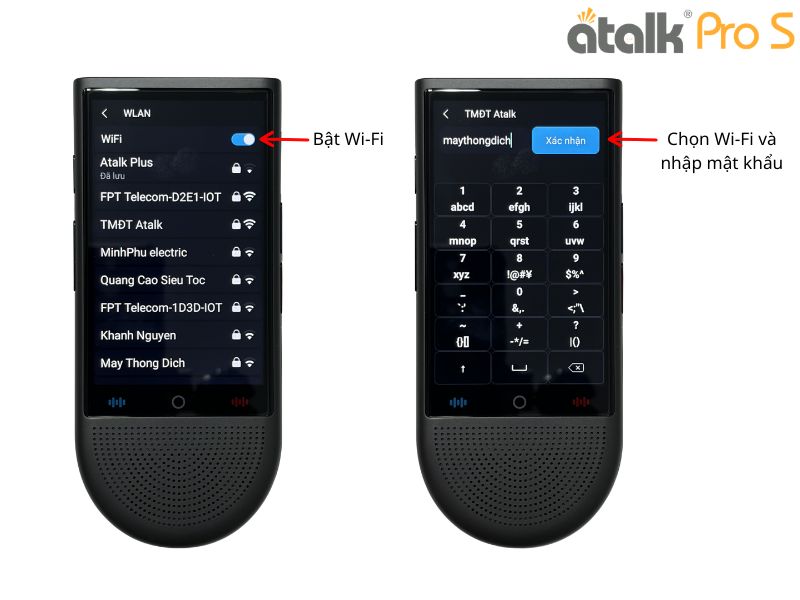 Cách Kết Nối Wifi Trên Máy Phiên Dịch ATalk Pro S