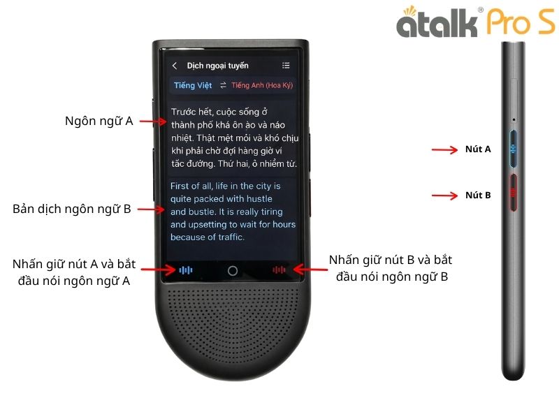 Hướng Dẫn Sử Dụng Máy Phiên Dịch ATalk Pro S - Dịch Ngoại Tuyến