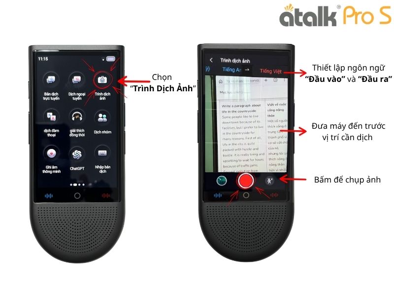 Hướng Dẫn Sử Dụng Máy Thông Dịch ATalk Pro S - Dịch Hình Ảnh