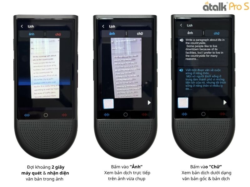 Hướng Dẫn Sử Dụng Máy Thông Dịch Ngôn Ngữ ATalk Pro S - Dịch Hình Ảnh