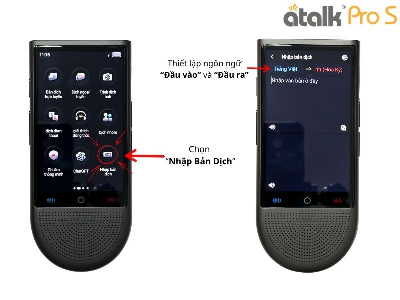 Hướng Dẫn Tính Năng Dịch Văn Bản Của Máy Dịch ATalk Pro S