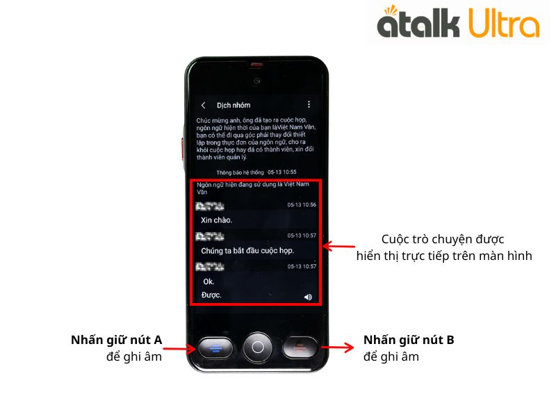 Cách Sử Dụng Tính Năng Dịch Nhóm Trên Máy Dịch ATalk Ultra 