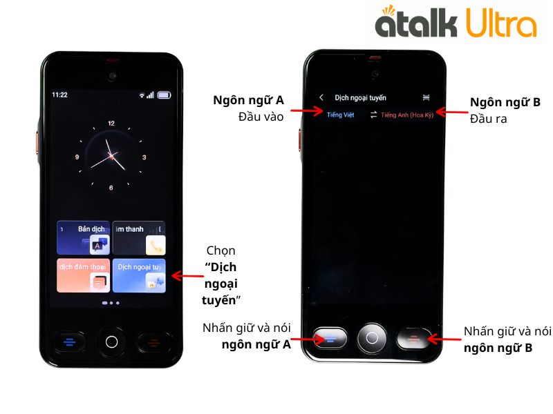 Hướng Dẫn Sử Dụng Tính Năng Dịch Ngoại Tuyến Trên Máy Phiên Dịch ATalk Ultra