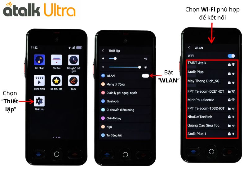 Cách Kết Nối Wifi Cho Máy Phiên Dịch ATalk Ultra 