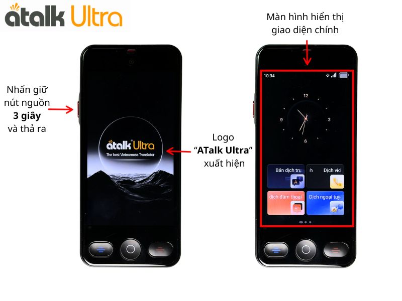 Cách Khởi Động Máy Phiên Dịch Cầm Tay ATalk Ultra
