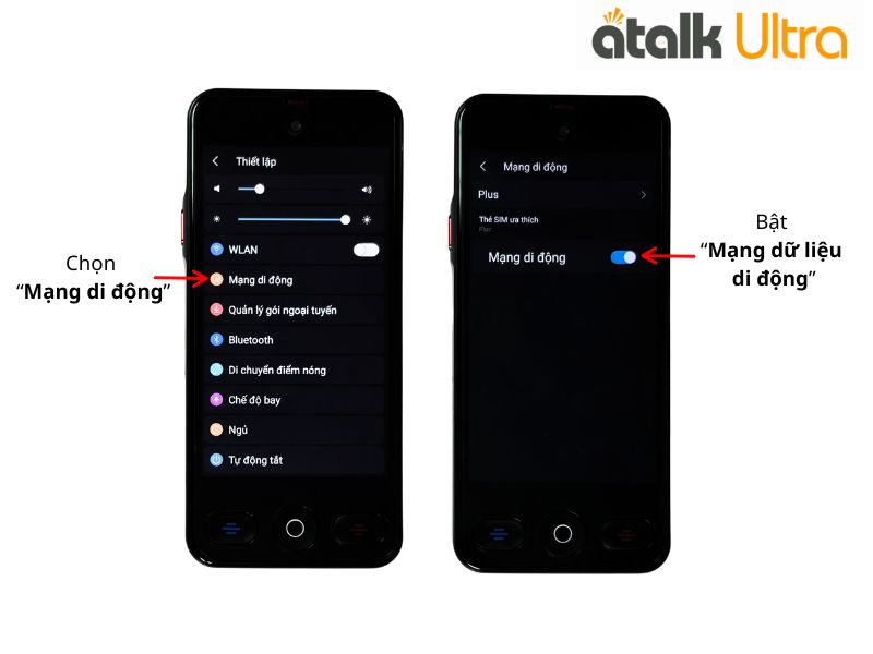 Cách Mở Mạng Di Động Trên Máy Phiên Dịch Cuộc Gọi ATalk Ultra 