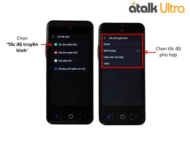 Cài Đặt Tốc Độ Truyền Hình Trên ATalk Ultra