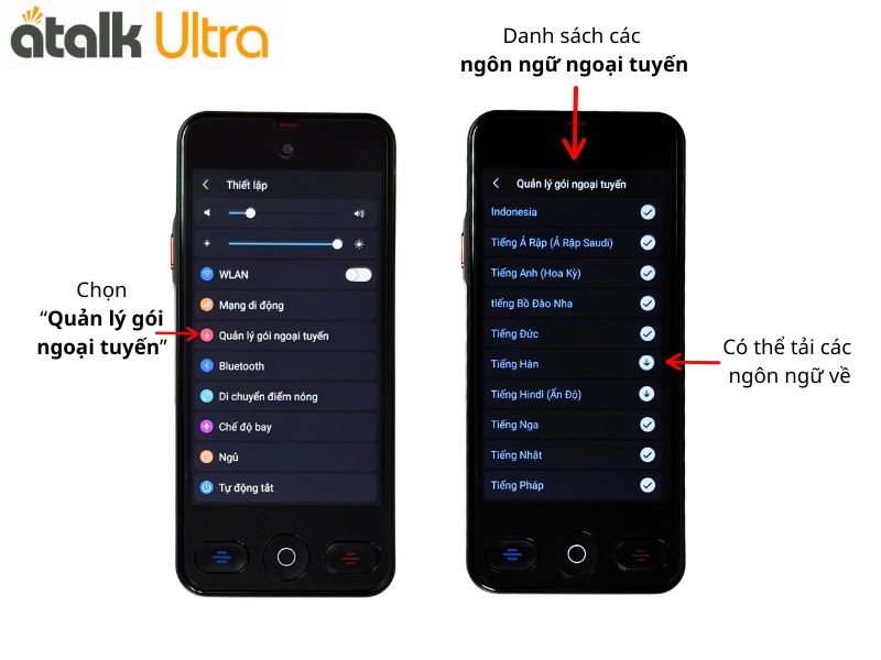 Hướng Dẫn Tải Ngôn Ngữ Ngoại Tuyến Cho Máy ATalk Ultra 