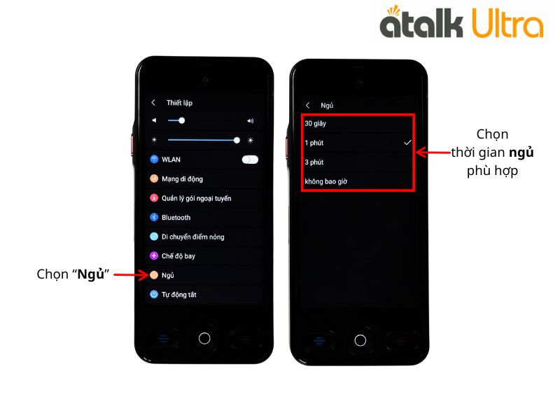 Hướng Dẫn Thiết Lập Thời Gian Ngủ Trên Máy Phiên Dịch ATalk Ultra