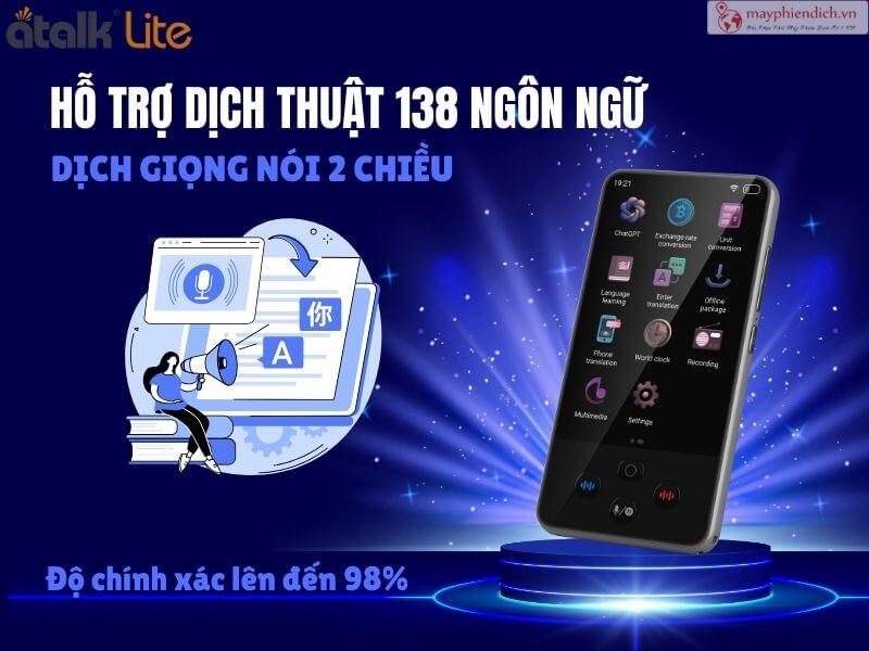 Atalk Lite hỗ trợ dịch lên đến 138 ngôn ngữ;