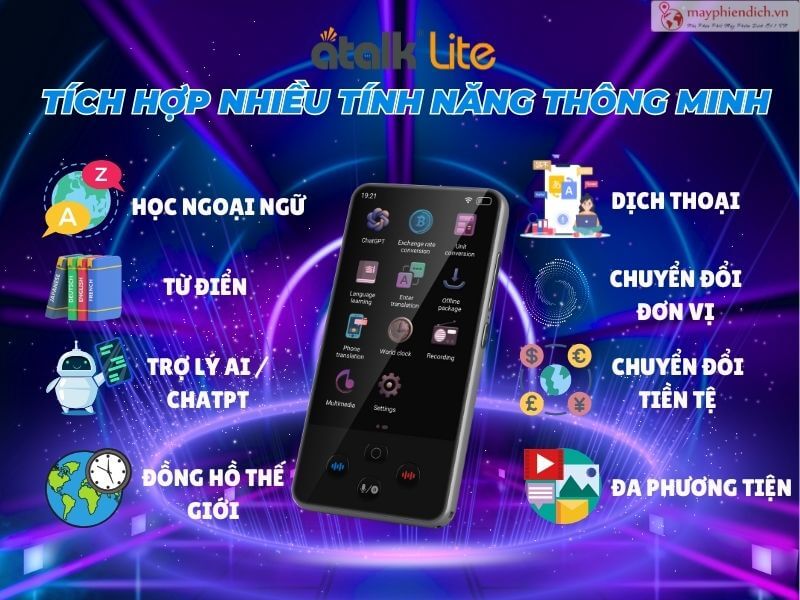 Tính năng thông minh trên máy dịch ATalk Lite