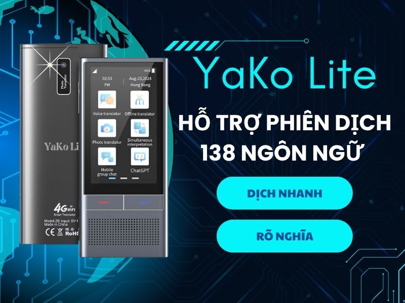 YaKo Lite - Tính năng phiên dịch giọng nói 2 chiều hỗ trợ 138 ngôn ngữ YaKo Lite - Tính năng phiên dịch giọng nói 2 chiều hỗ trợ 138 ngôn ngữ
