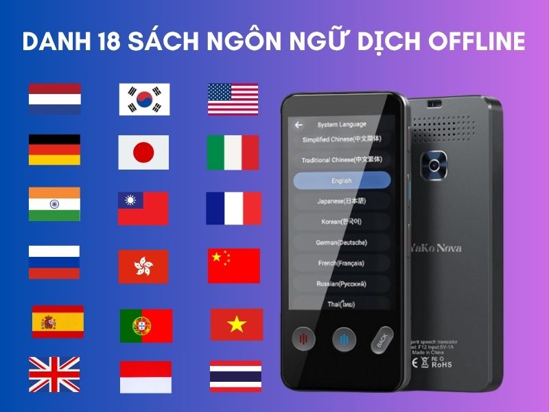 Danh 18 sách ngôn ngữ dịch Offline trên Yako Nova