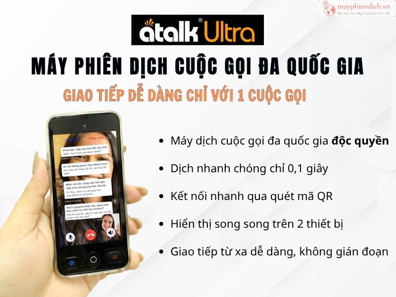Máy Phiên Dịch Cuộc Gọi Đa Quốc Gia ATalk Ultra