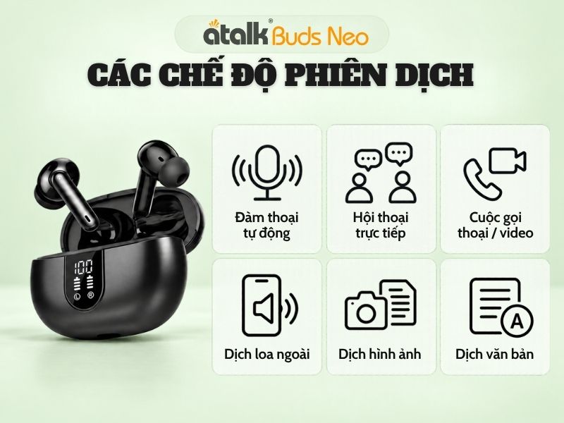 Các Chế Độ Phiên Dịch Trên Tai Nghe ATalk Buds Neo