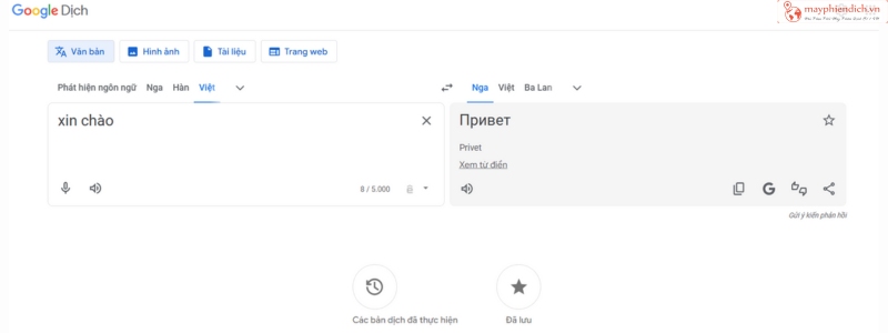 Google Dịch - Trang Web Dịch Tiếng Nga Online Miễn Phí