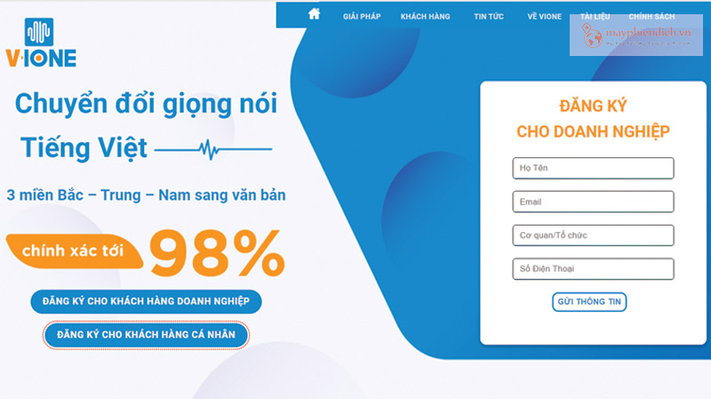 V-IONE chuyển đổi giọng nói tiếng Việt sang văn bản
