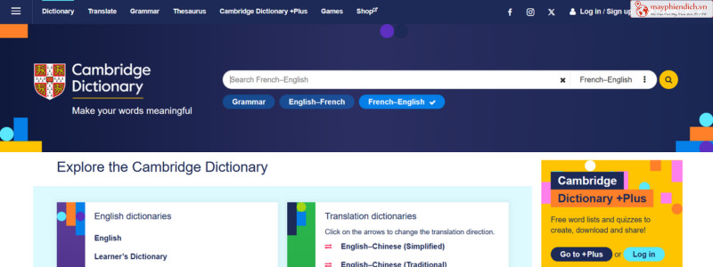 Dictionary.Cambridge.Org - Tra Từ Tiếng Pháp Uy Tín Chuẩn Xác