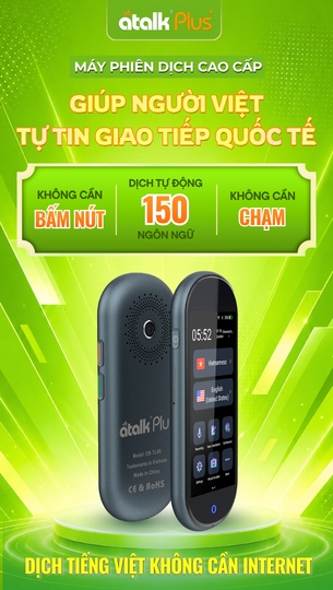 ATalk Plus+ Tự Động Nhận Diện Giọng Nói - Tự Động Dịch - Không Cần Bấm Nút