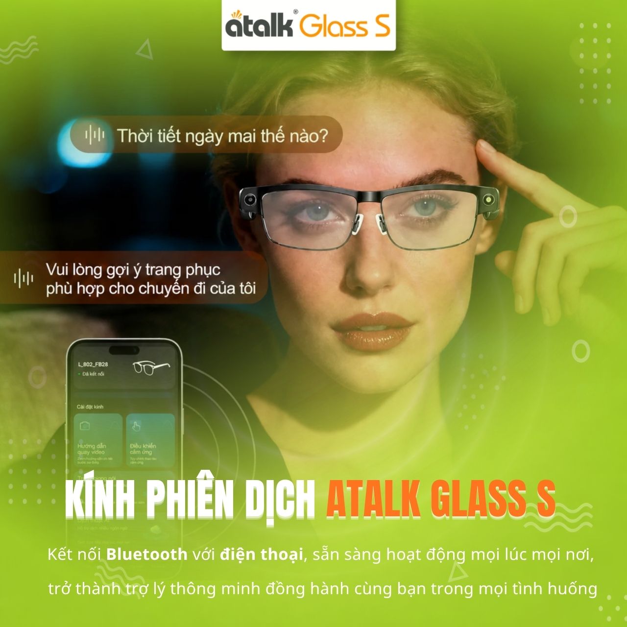 ATalk Glass S Hỗ Trợ Phiên Dịch 138 Ngôn Ngữ Chuẩn Xác