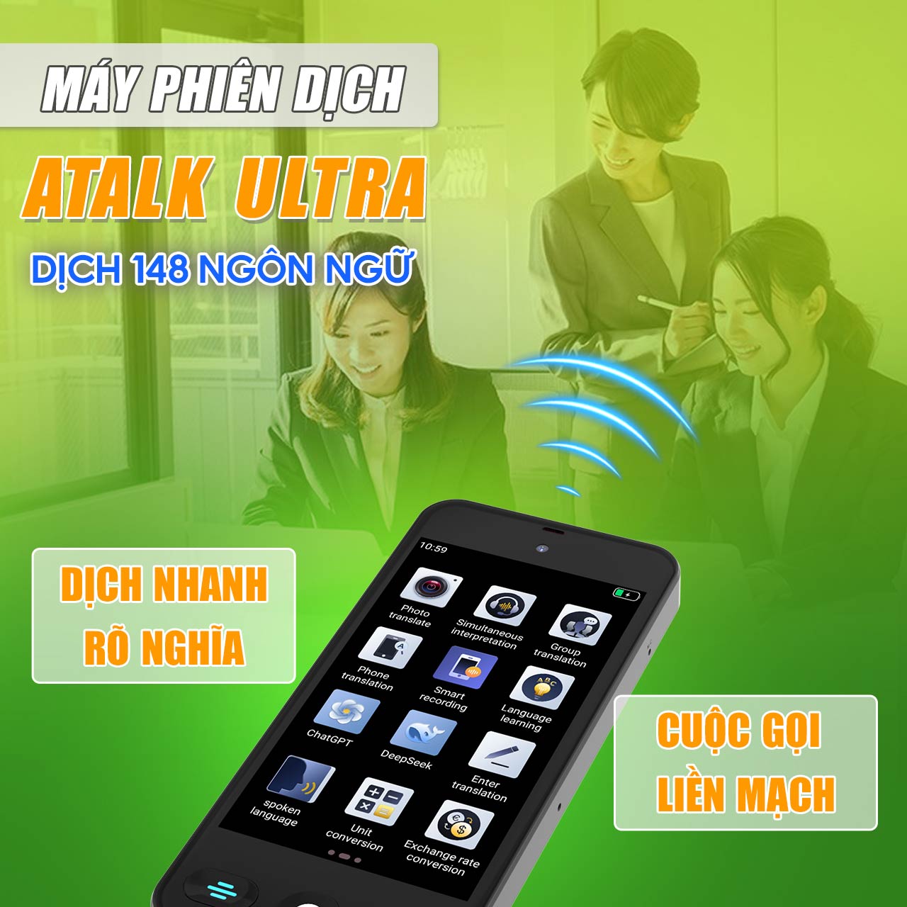 Máy Phiên Dịch ATalk Ultra Phiên Dịch Thông Minh Dịch Nhanh Rõ Nghĩa