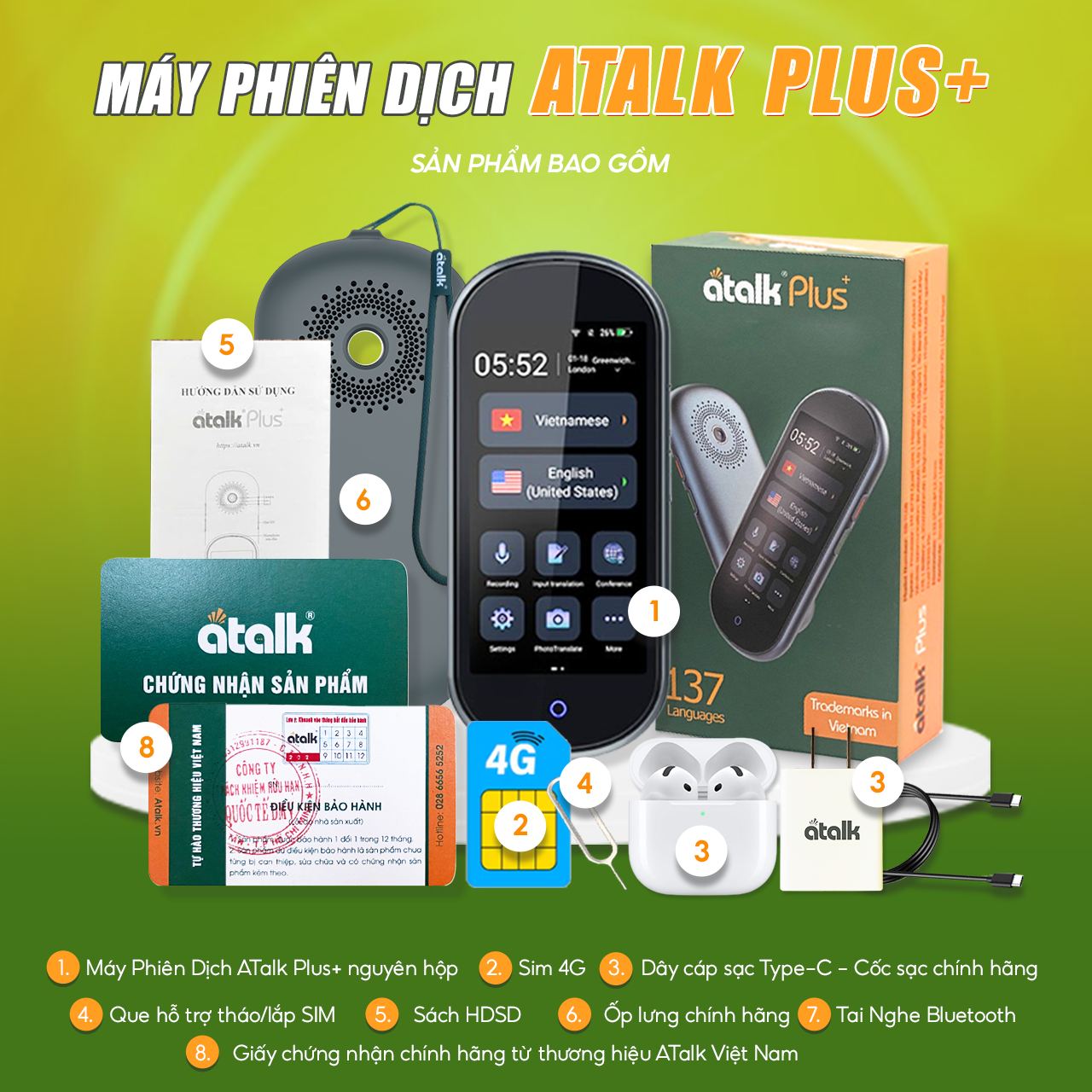 Bên Trong Máy Dịch ATalk Plus+ Phiên Bản 137 Ngôn Ngữ Có Gì
