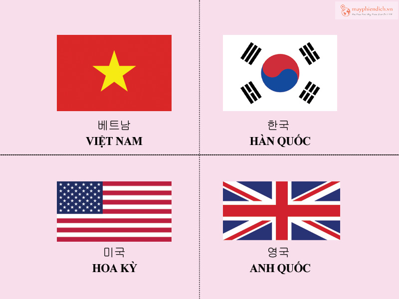 Tên đất nước bằng tiếng Hàn: Tên của mỗi quốc gia đều mang ý nghĩa đặc biệt và cũng có sự khác biệt trong các ngôn ngữ khác nhau. Chẳng hạn, tên đất nước Việt Nam được viết bằng tiếng Hàn là \