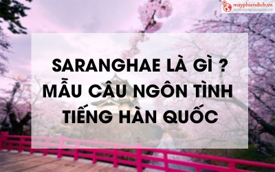 Saranghae Là Gì? Những Câu Nói Tình Cảm Hay Trong Tiếng Hàn