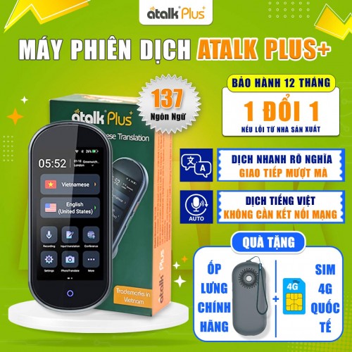 Máy phiên dịch ATalk Plus+ (16 GB) - Dich Offline 17 Ngôn Ngữ